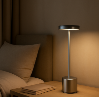 DESC Luminária de Mesa LED Recarregável Portátil Prateada